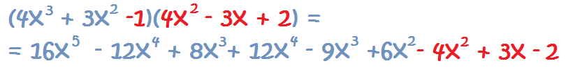 multiplicación entre polinomios