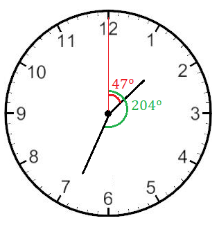 Tomar un baño Facturable también Cómo calcular el ángulo que forman las agujas de un reloj. Ejercicios.