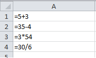 Ejemplos en Excel de fórmulas básicas