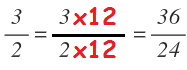 numerador y denominador de una fracción